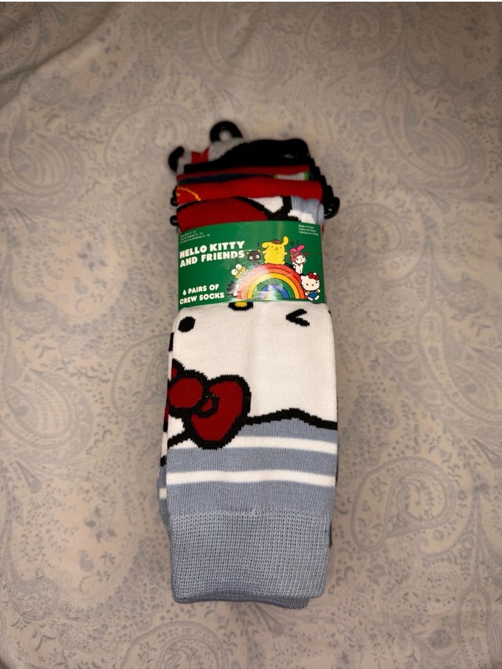 Hello Kitty Men's Crew Socks - 6 pairs